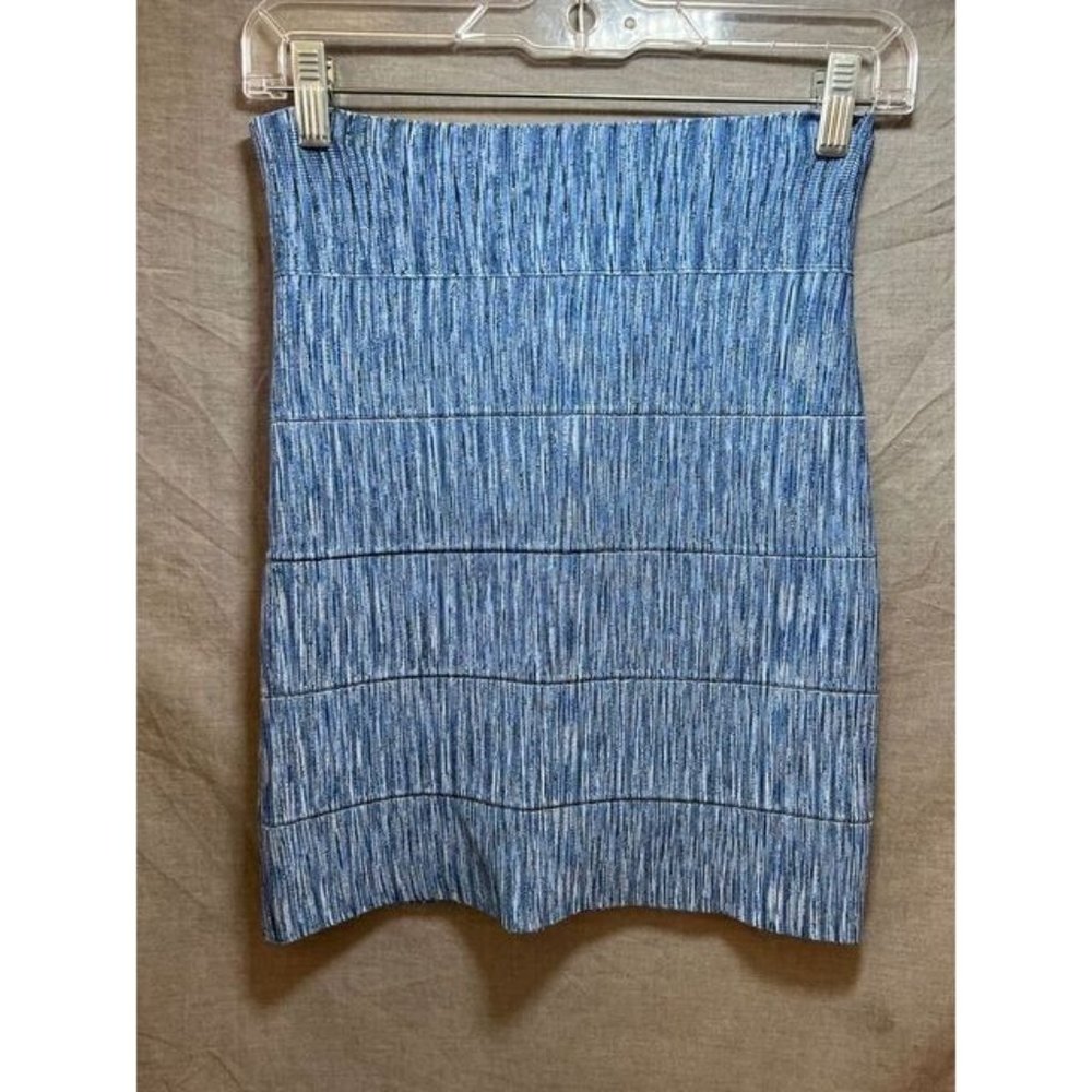 BCBGMAXAZRIA Skirt Womens Small Blue Pencil Pull On Ladies.